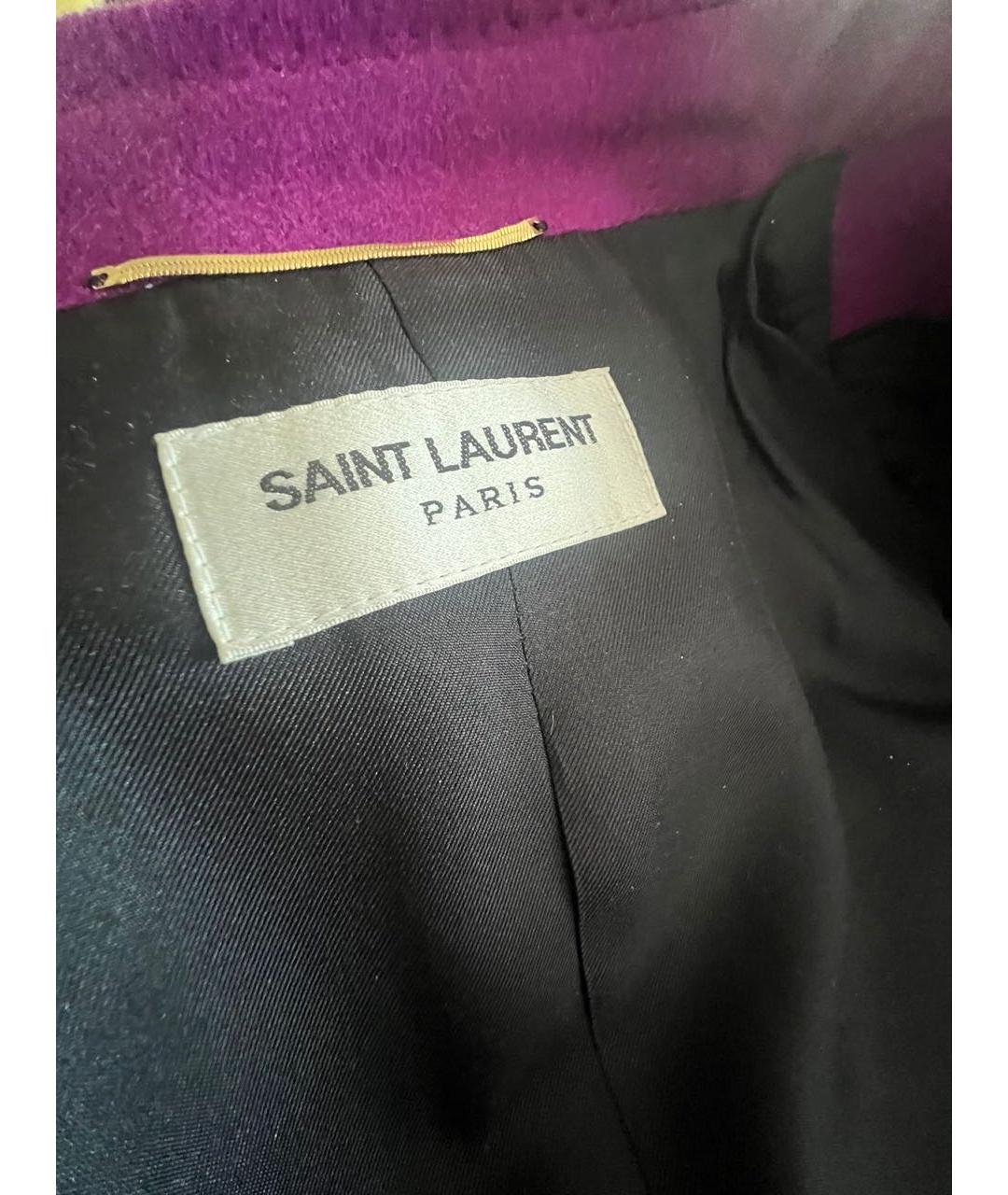 SAINT LAURENT Фиолетовый шерстяной жакет/пиджак, фото 4