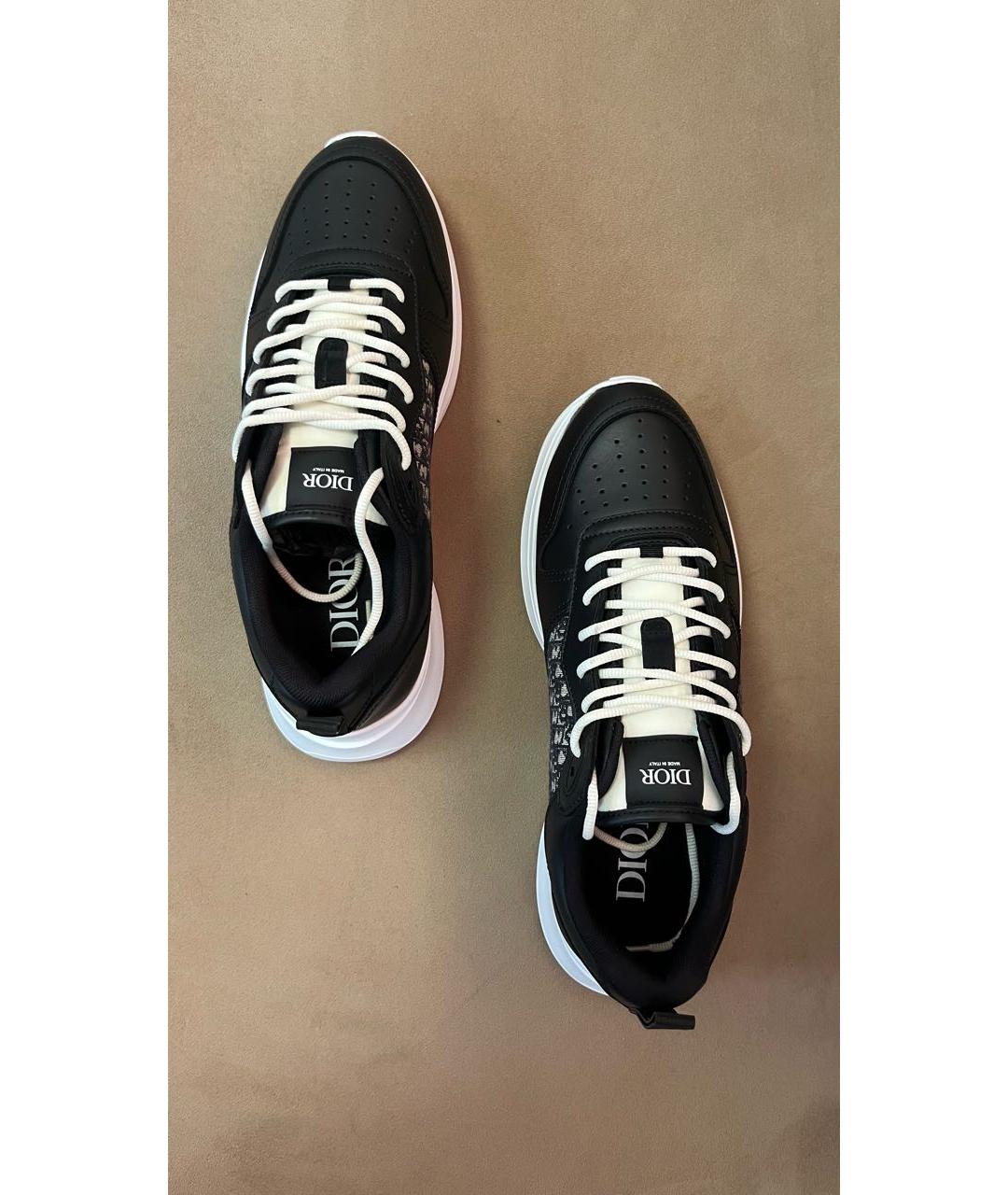 CHRISTIAN DIOR Черные кожаные низкие кроссовки / кеды, фото 3