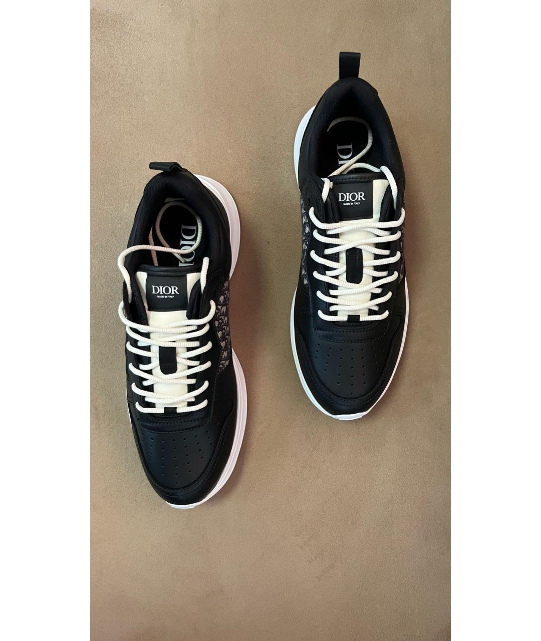 CHRISTIAN DIOR Черные кожаные низкие кроссовки / кеды, фото 2