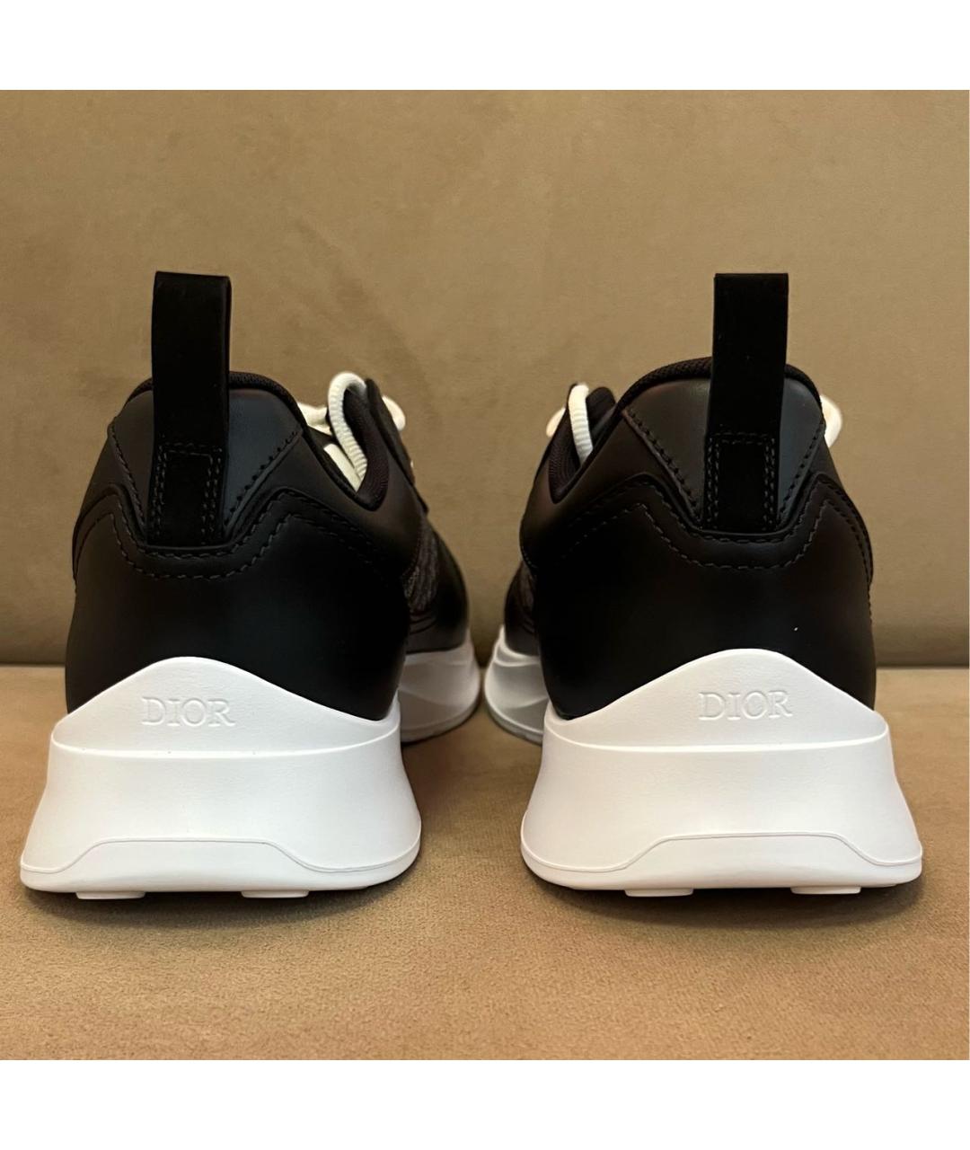 CHRISTIAN DIOR Черные кожаные низкие кроссовки / кеды, фото 4