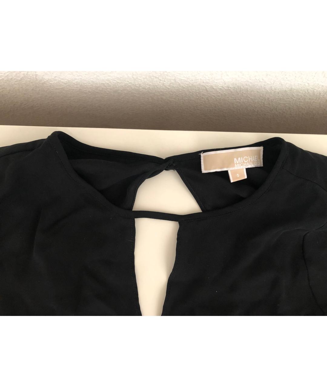 MICHAEL MICHAEL KORS Черная шелковая блузы, фото 3