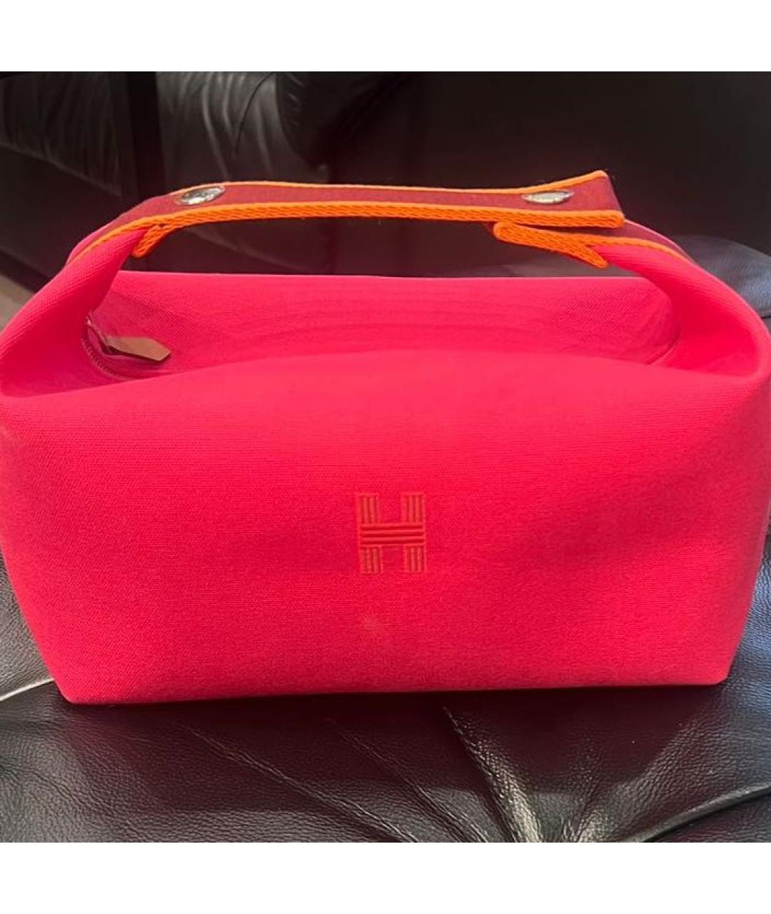 HERMES PRE-OWNED Фуксия хлопковая косметичка, фото 2