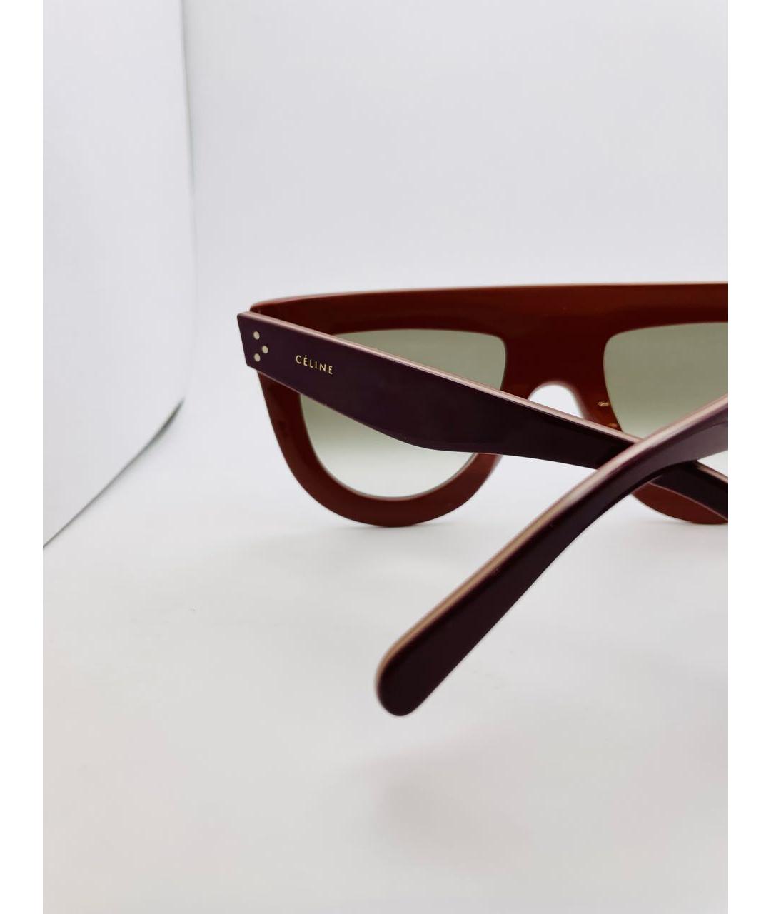 CELINE PRE-OWNED Бордовые пластиковые солнцезащитные очки, фото 8