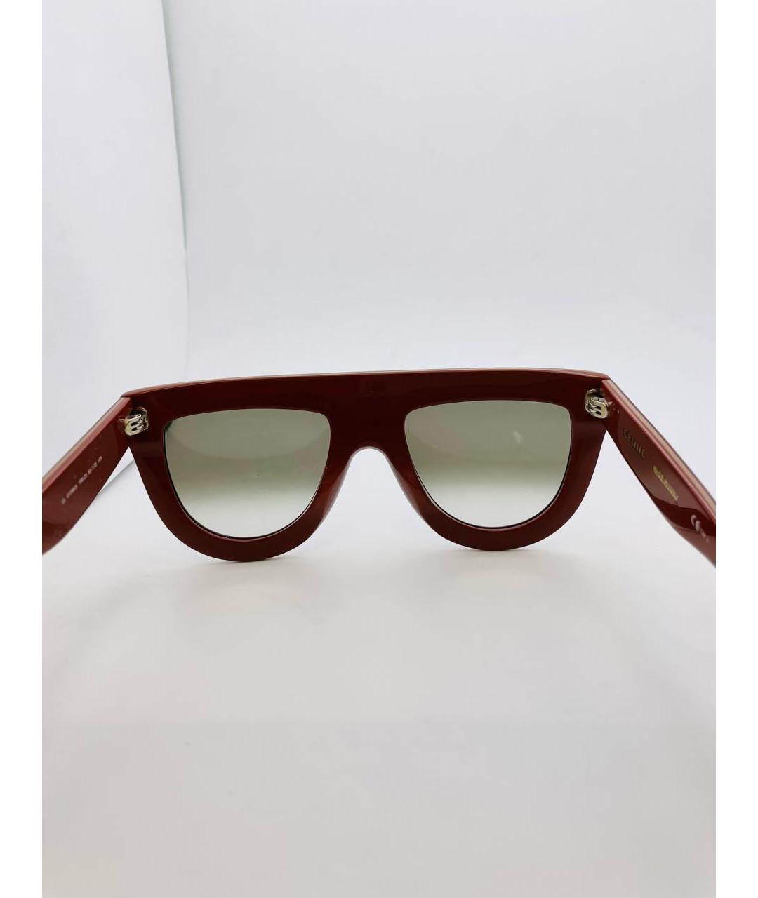 CELINE PRE-OWNED Бордовые пластиковые солнцезащитные очки, фото 4