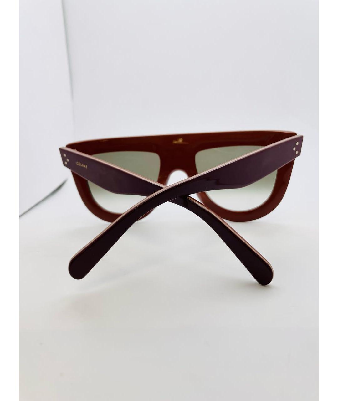 CELINE PRE-OWNED Бордовые пластиковые солнцезащитные очки, фото 6