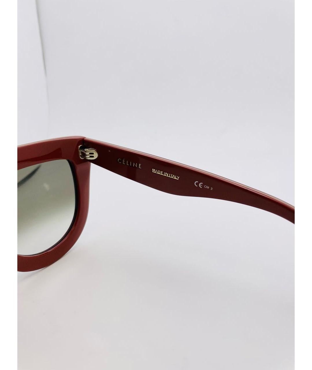 CELINE PRE-OWNED Бордовые пластиковые солнцезащитные очки, фото 7