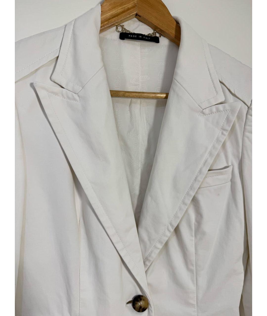 GUCCI Белый хлопковый жакет/пиджак, фото 3