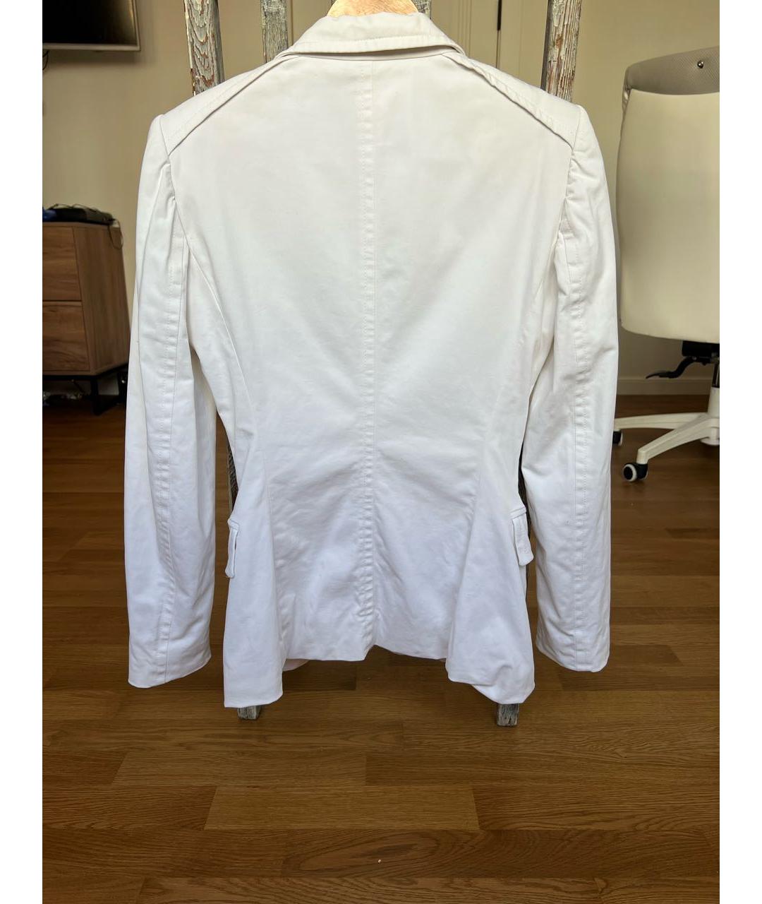 GUCCI Белый хлопковый жакет/пиджак, фото 2