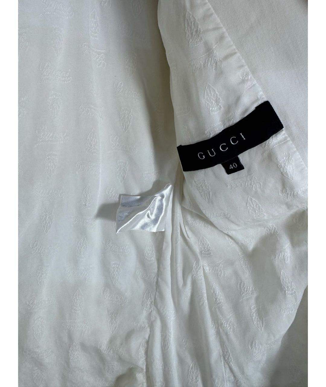 GUCCI Белый хлопковый жакет/пиджак, фото 4