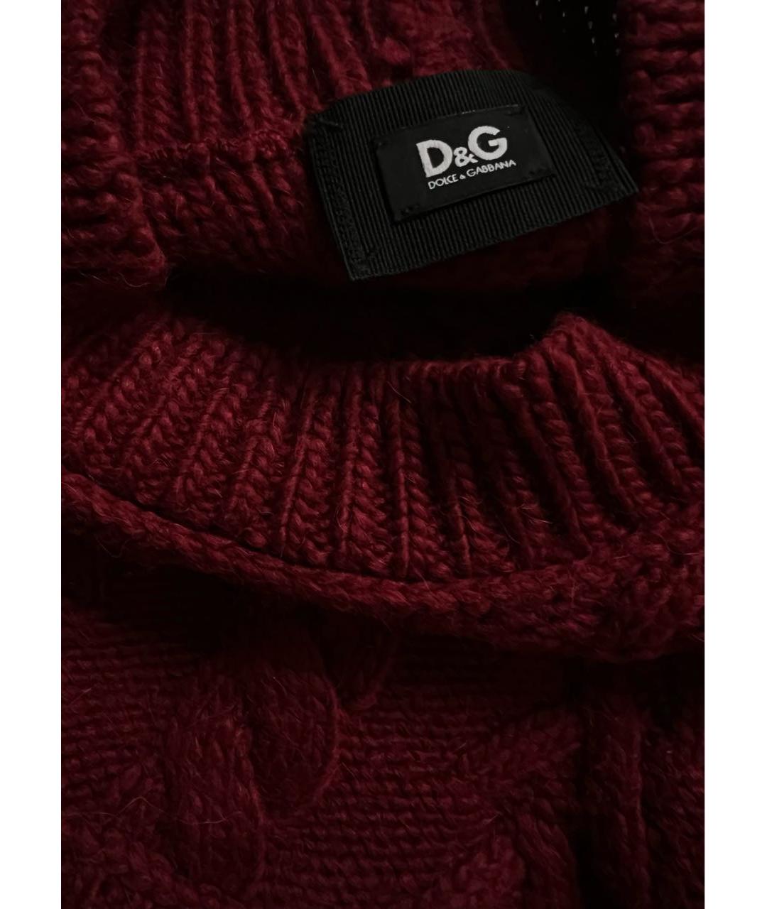 DOLCE&GABBANA Бордовый шерстяной джемпер / свитер, фото 6