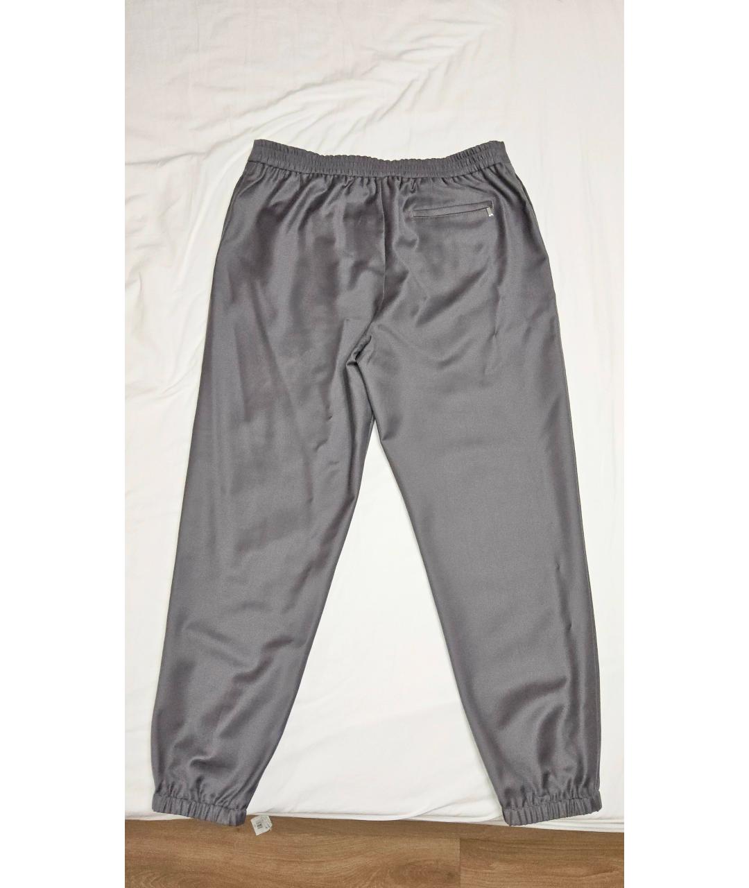 CHRISTIAN DIOR PRE-OWNED Серые шерстяные классические брюки, фото 2