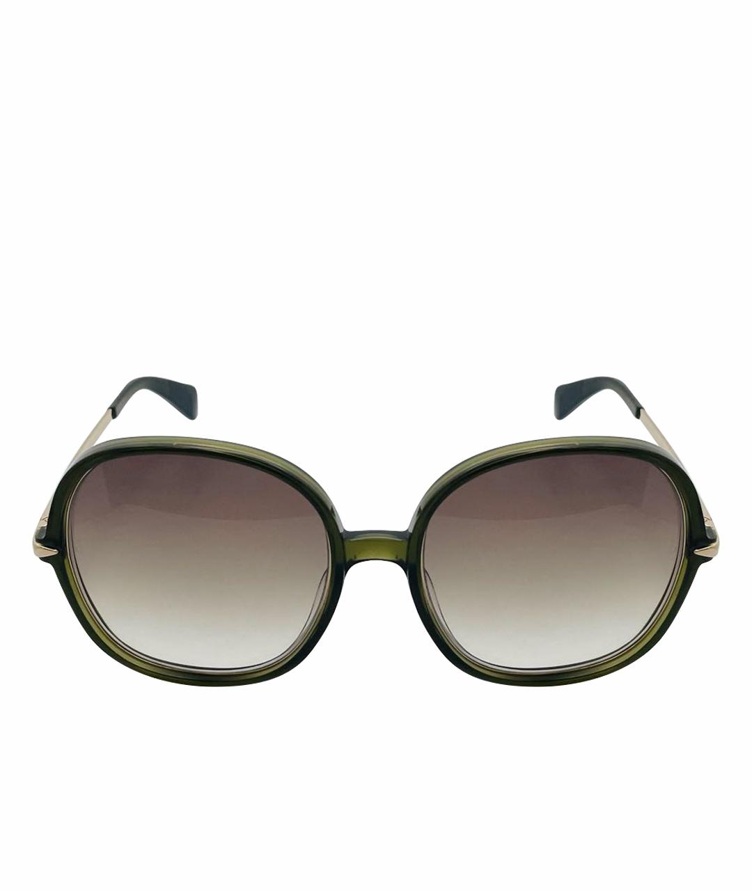 RAG&BONE Зеленые металлические солнцезащитные очки, фото 1