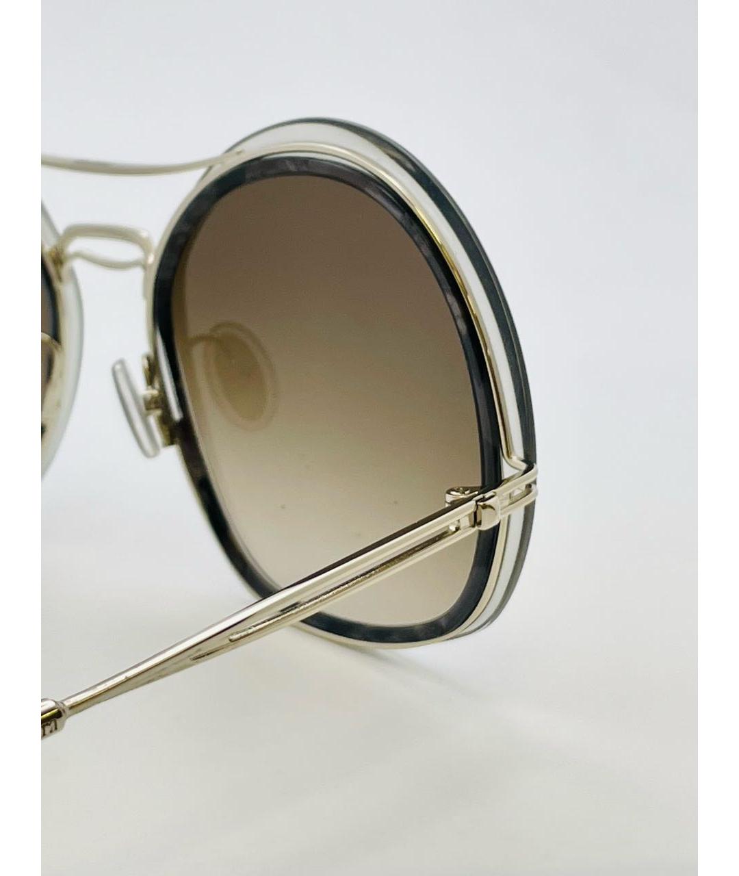 MAX MARA Коричневые металлические солнцезащитные очки, фото 3