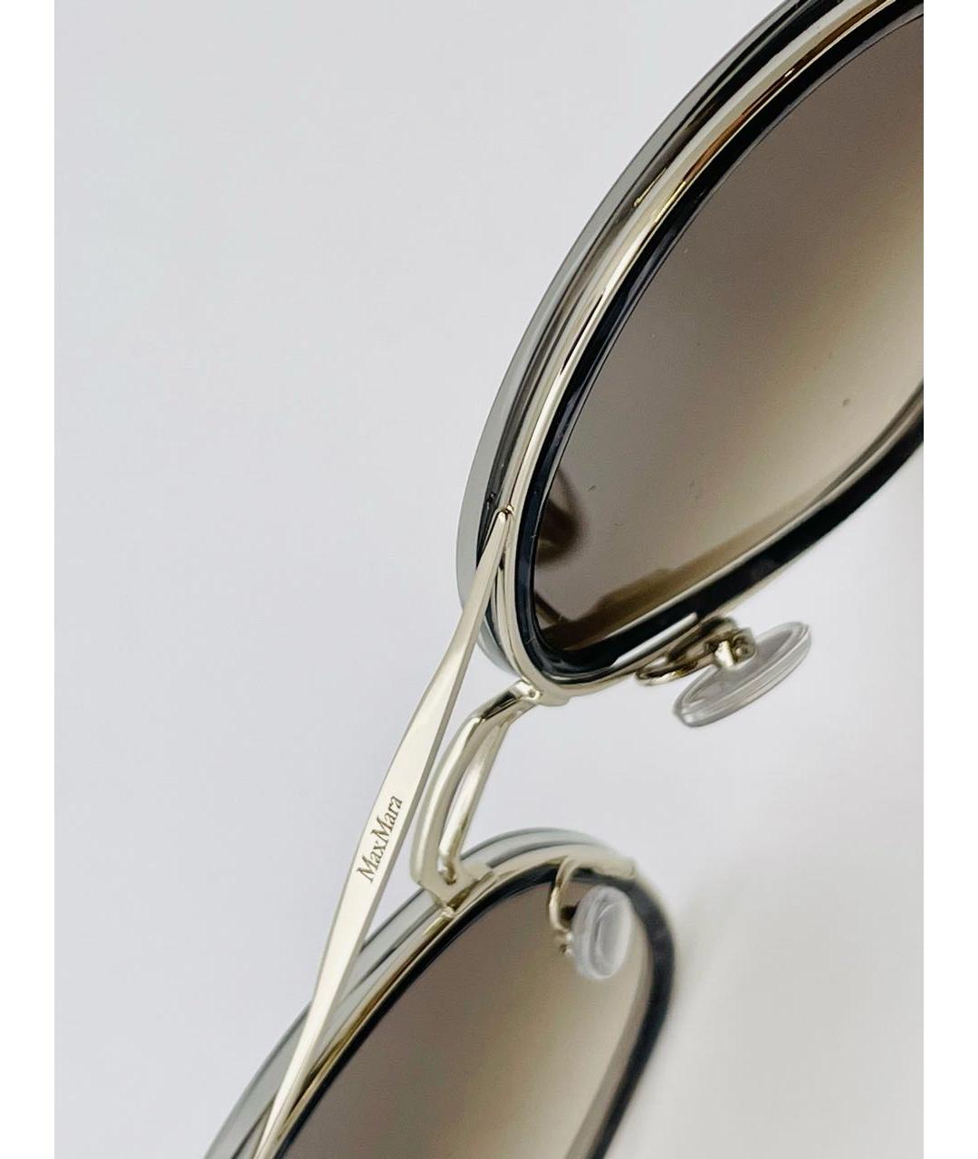 MAX MARA Коричневые металлические солнцезащитные очки, фото 2