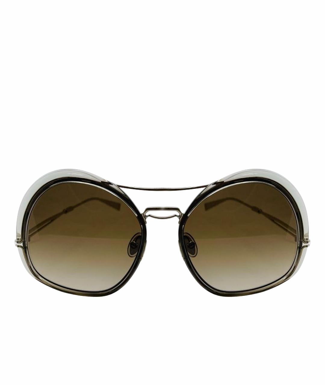 MAX MARA Коричневые металлические солнцезащитные очки, фото 1