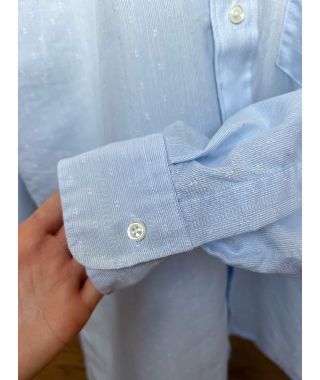 CHRISTIAN DIOR PRE-OWNED Голубая хлопко-полиэстеровая классическая рубашка, фото 4