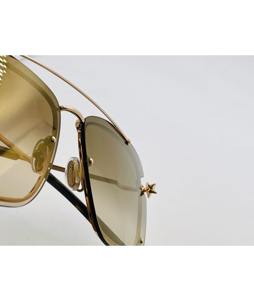 JIMMY CHOO Коричневые металлические солнцезащитные очки, фото 7