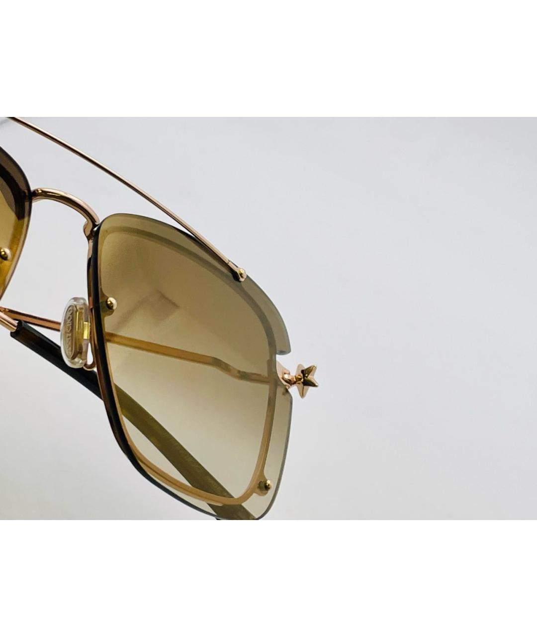 JIMMY CHOO Коричневые металлические солнцезащитные очки, фото 8