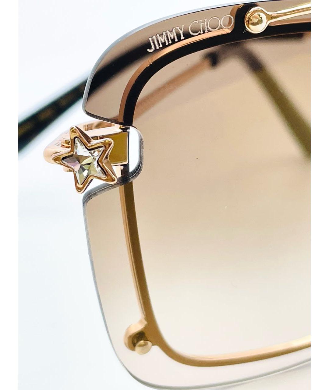 JIMMY CHOO Коричневые металлические солнцезащитные очки, фото 5