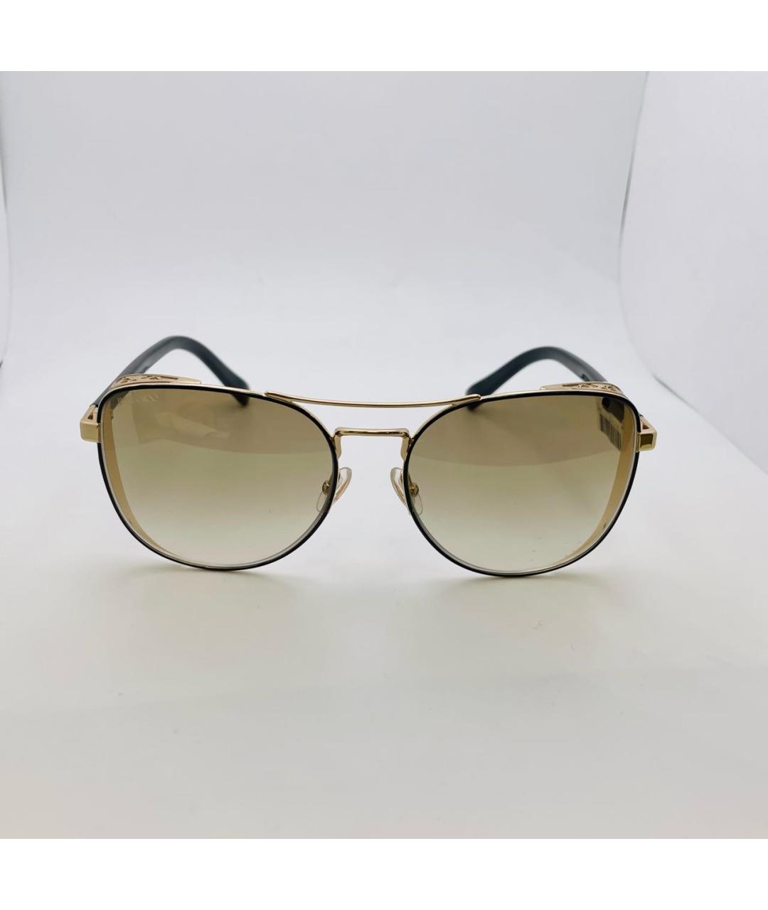 JIMMY CHOO Золотые металлические солнцезащитные очки, фото 6