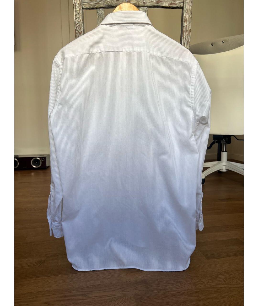 CHRISTIAN DIOR Белая хлопко-полиэстеровая классическая рубашка, фото 2