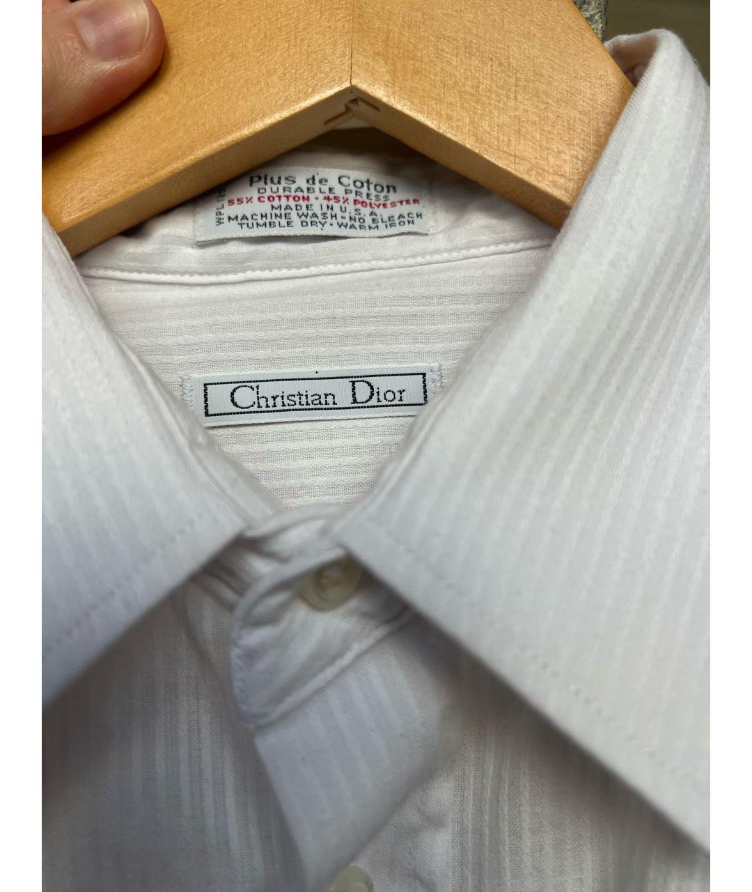 CHRISTIAN DIOR PRE-OWNED Белая хлопко-полиэстеровая классическая рубашка, фото 3