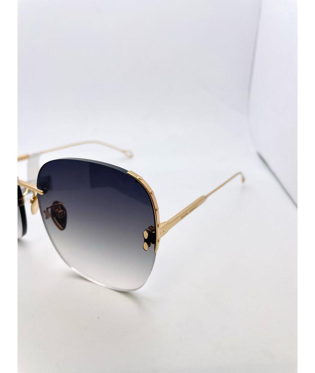 ISABEL MARANT Золотые металлические солнцезащитные очки, фото 2