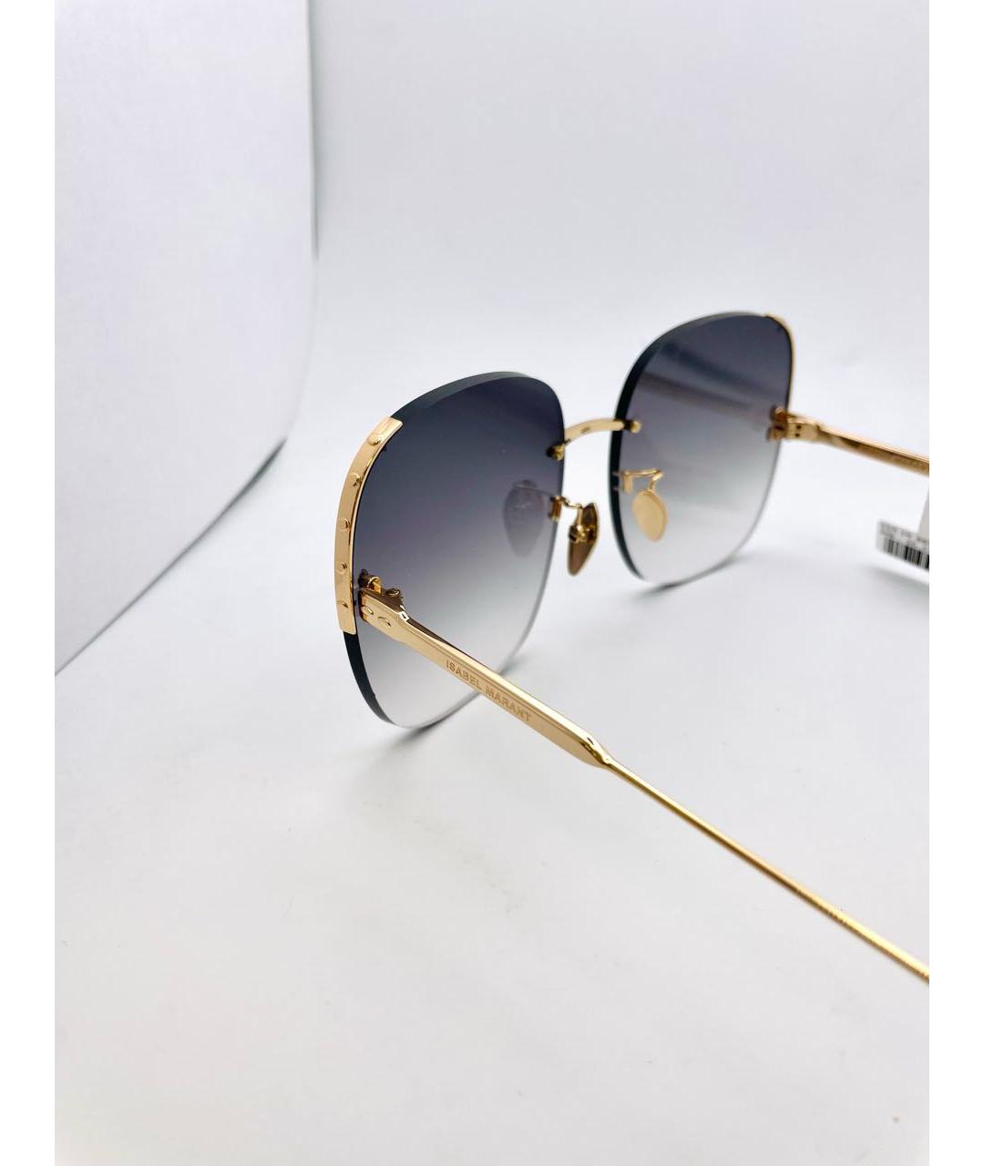 ISABEL MARANT Золотые металлические солнцезащитные очки, фото 4