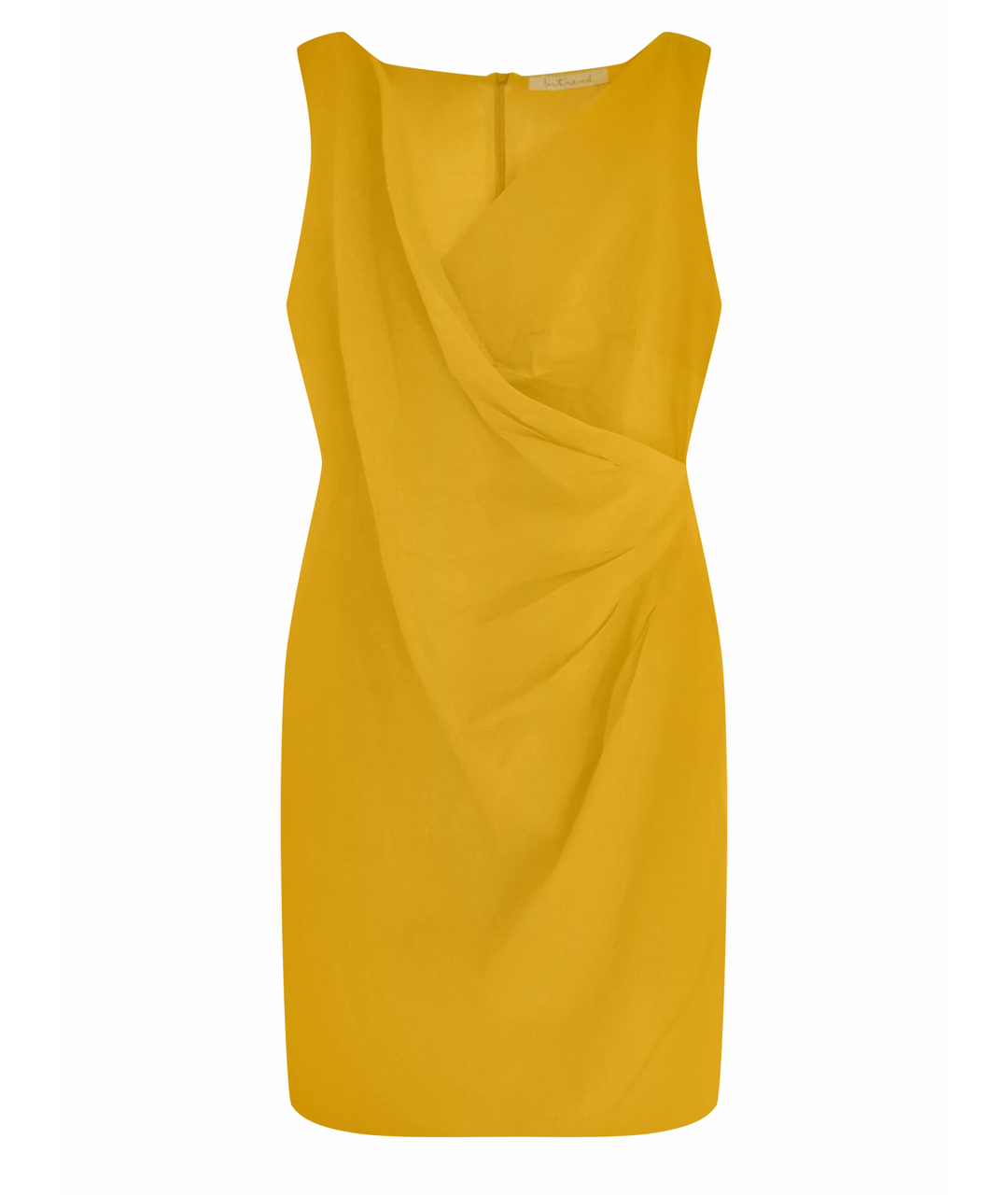 MAX MARA Желтое хлопко-эластановое повседневное платье, фото 1