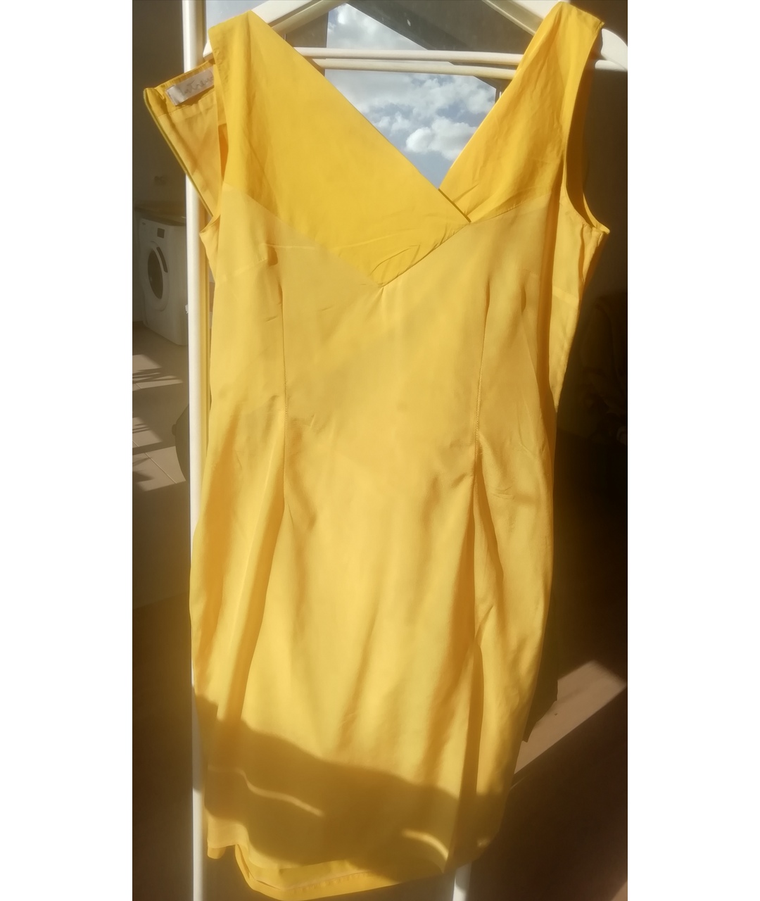 MAX MARA Желтое хлопко-эластановое повседневное платье, фото 7