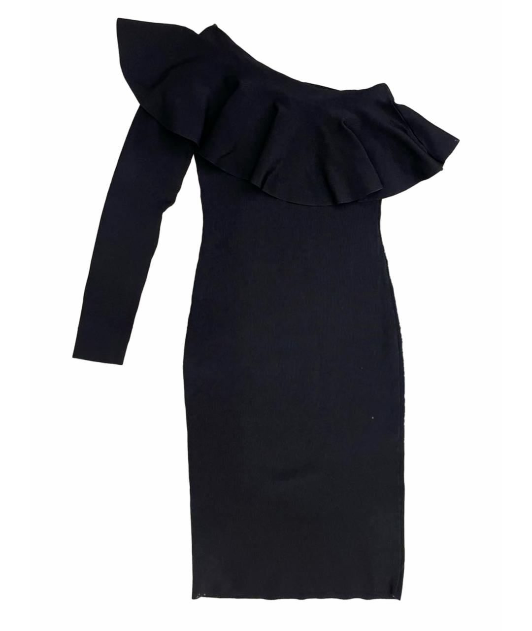 PINKO Черное вискозное коктейльное платье, фото 1