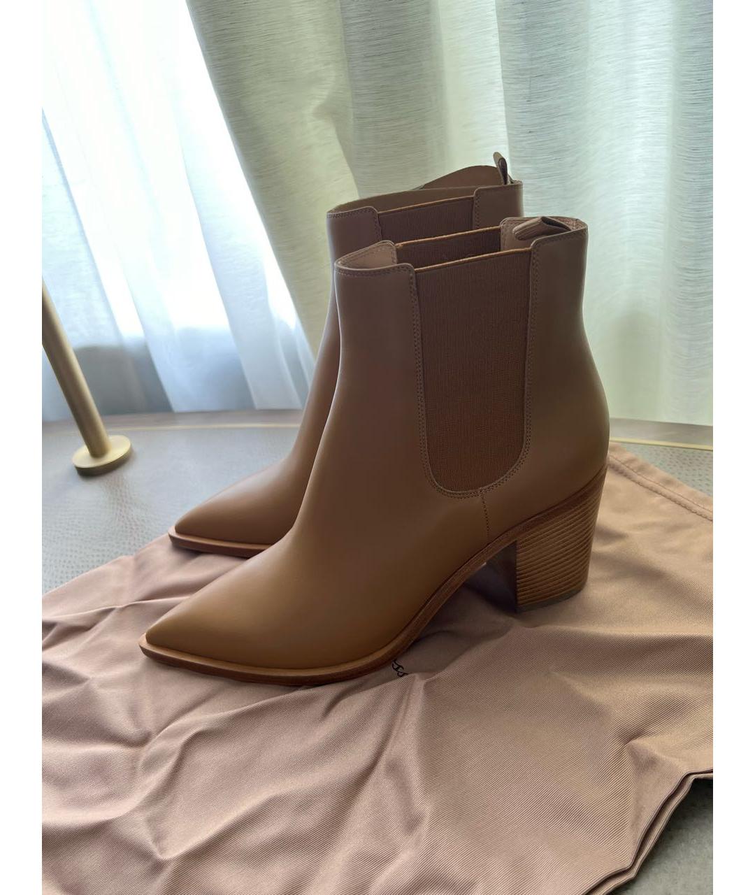 GIANVITO ROSSI Коричневые кожаные ботильоны, фото 7