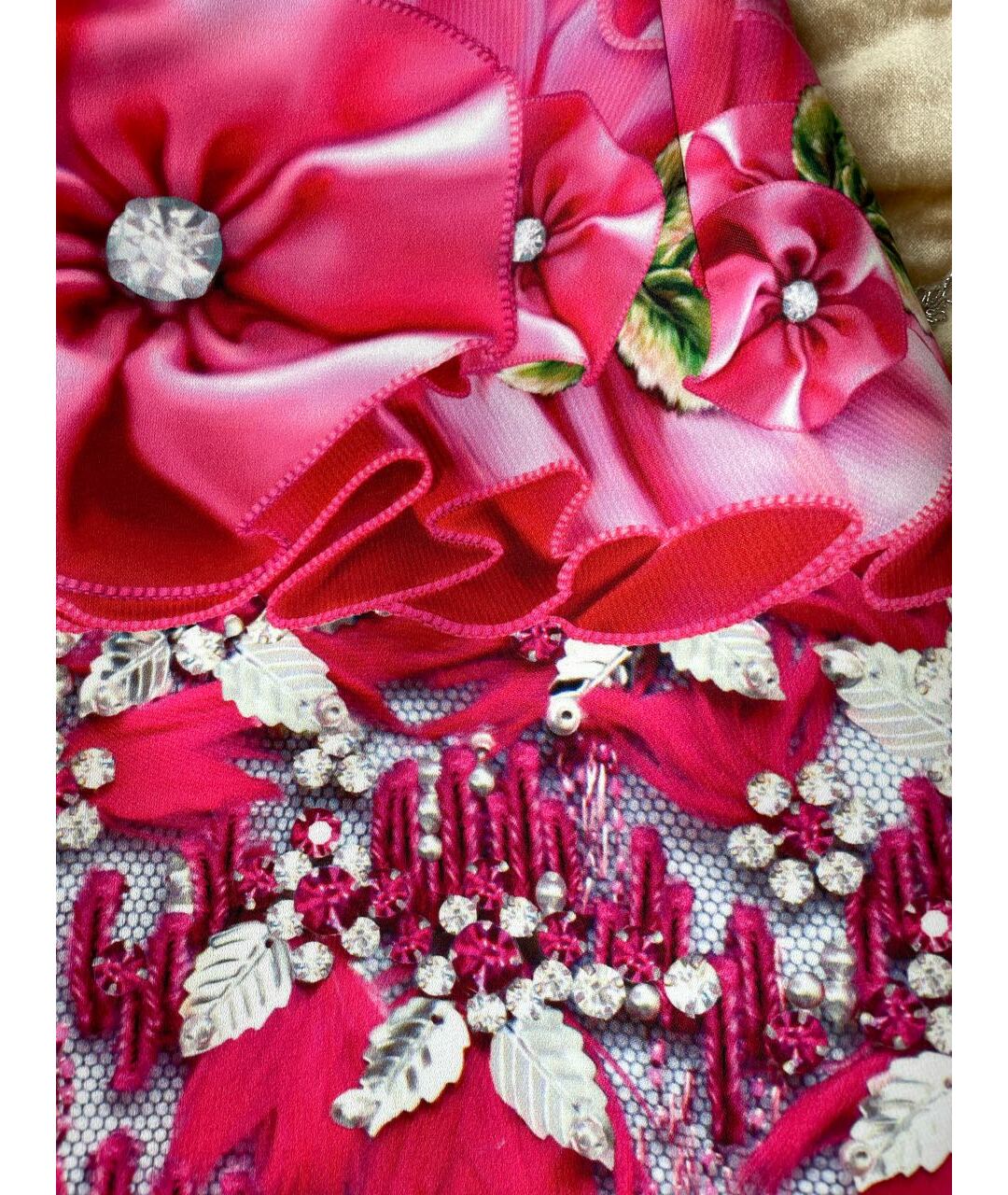 MARY KATRANTZOU Розовая полиэстеровая юбка мини, фото 5