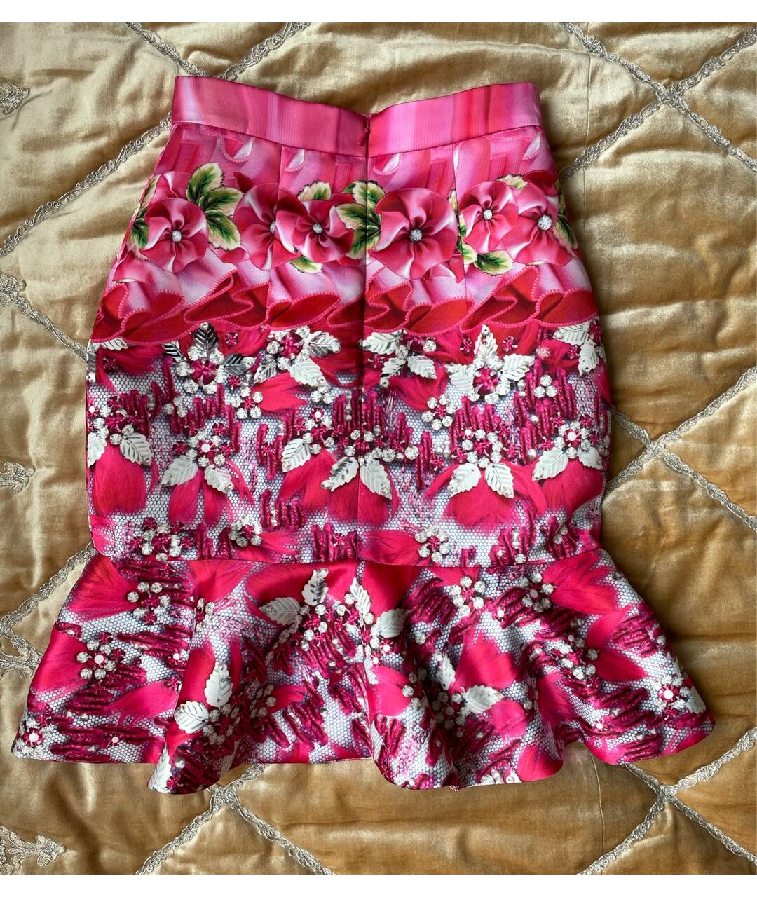 MARY KATRANTZOU Розовая полиэстеровая юбка мини, фото 2