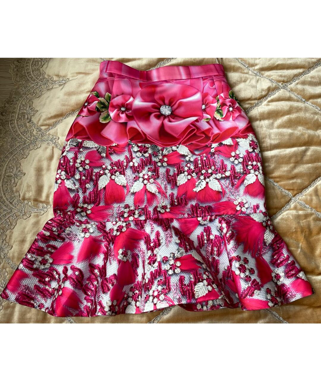 MARY KATRANTZOU Розовая полиэстеровая юбка мини, фото 8