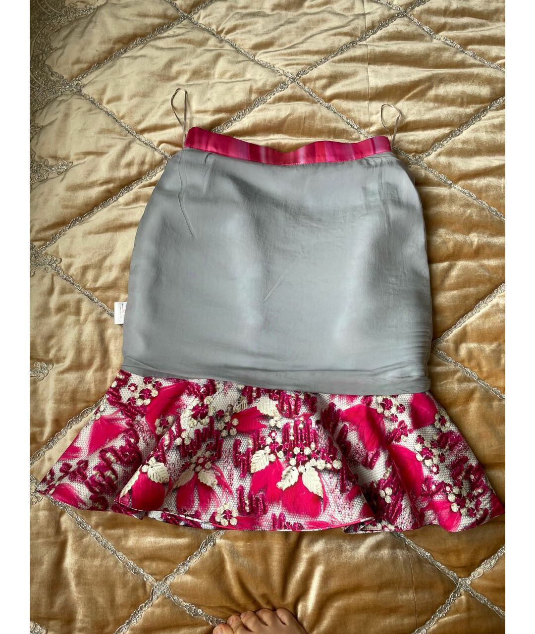 MARY KATRANTZOU Розовая полиэстеровая юбка мини, фото 4