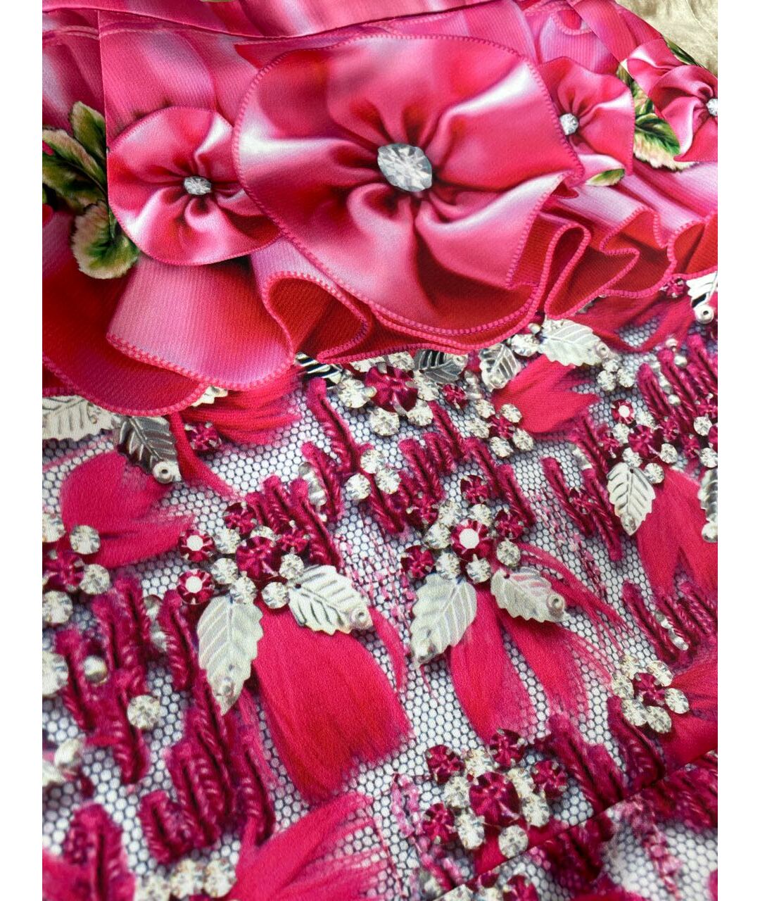 MARY KATRANTZOU Розовая полиэстеровая юбка мини, фото 6