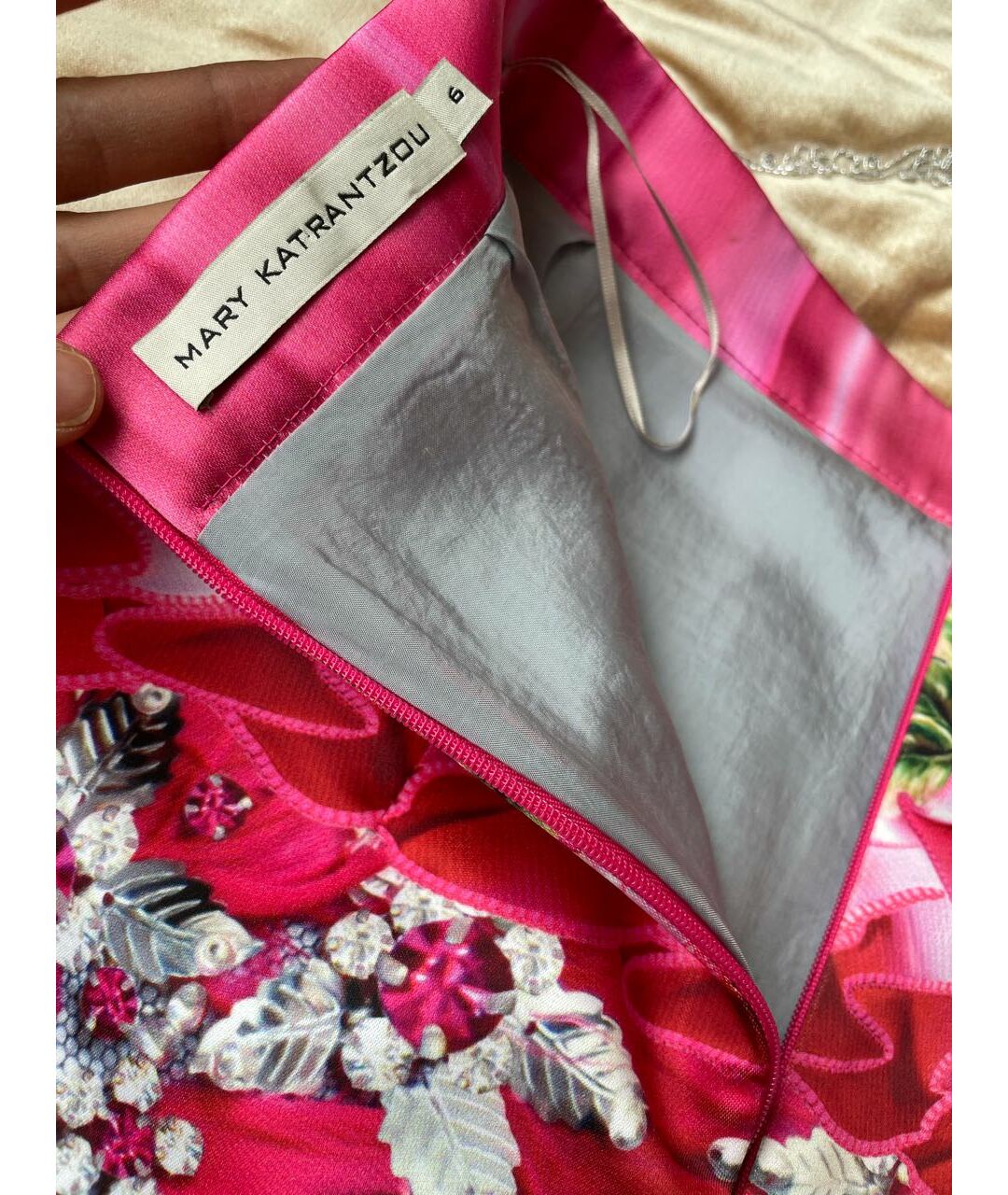 MARY KATRANTZOU Розовая полиэстеровая юбка мини, фото 3