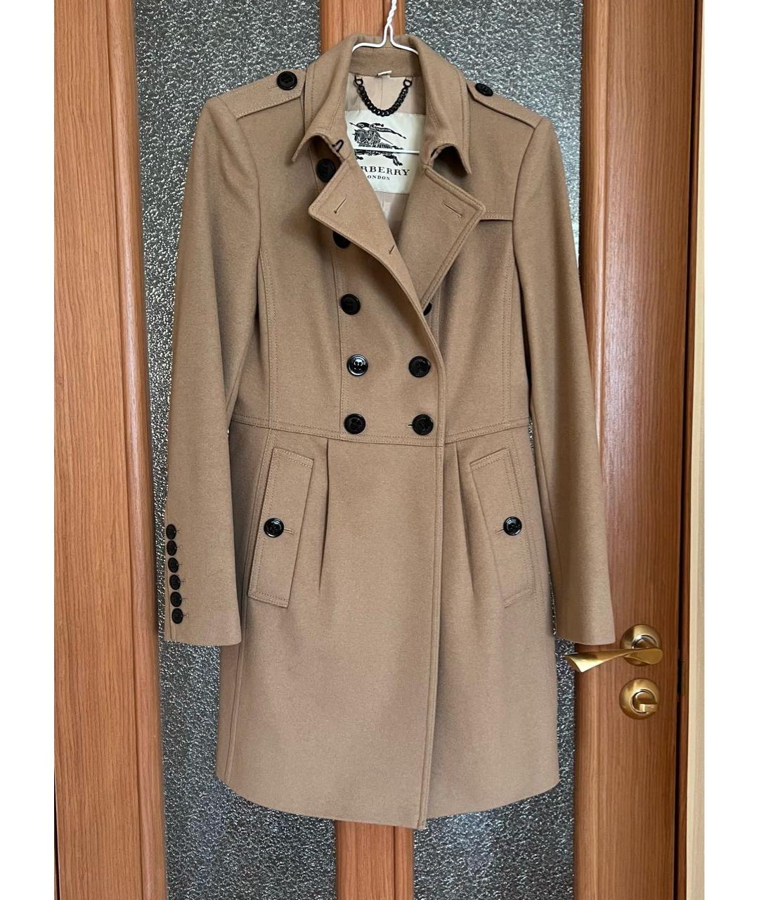 BURBERRY Бежевое шерстяное пальто, фото 6