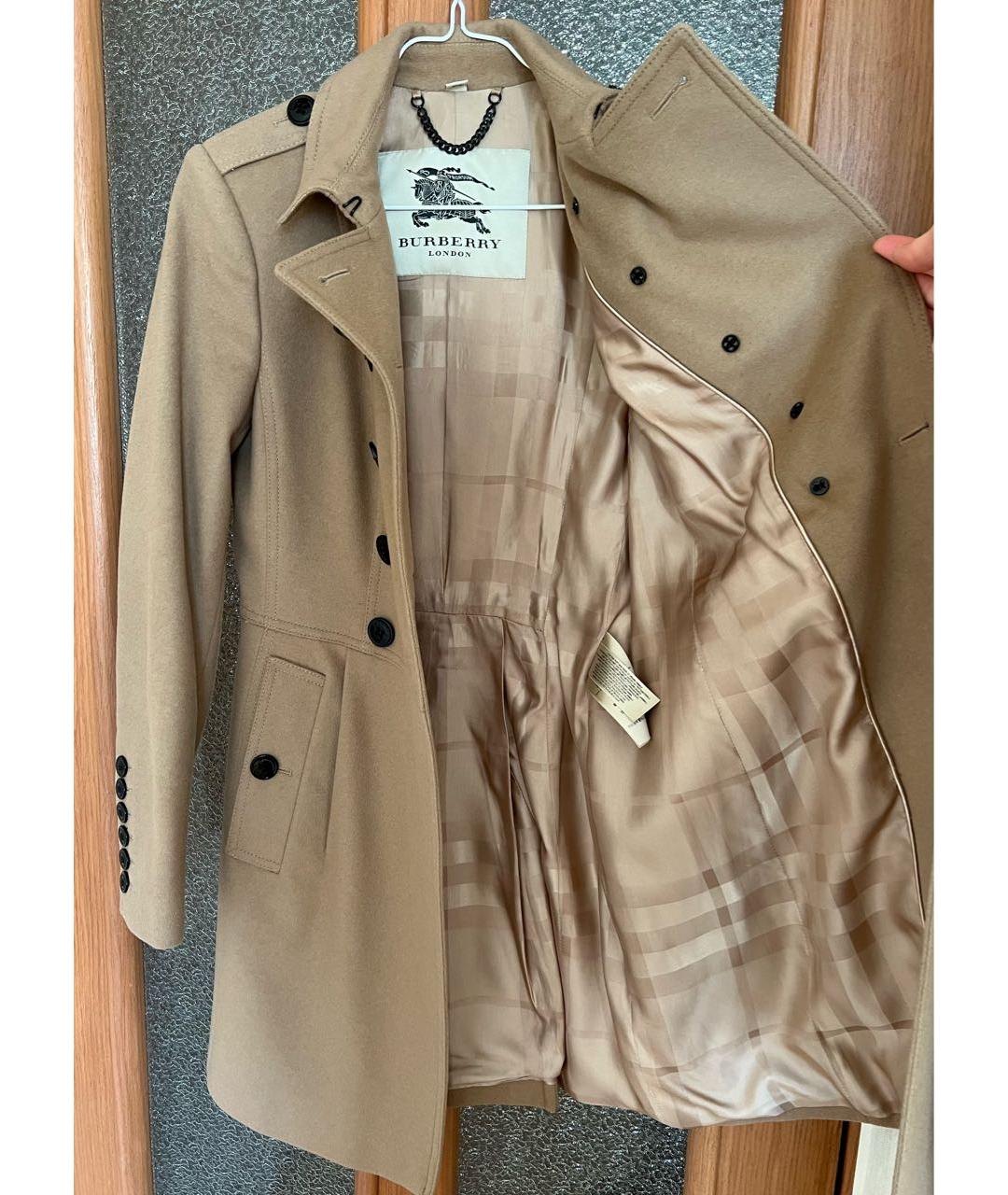BURBERRY Бежевое шерстяное пальто, фото 3