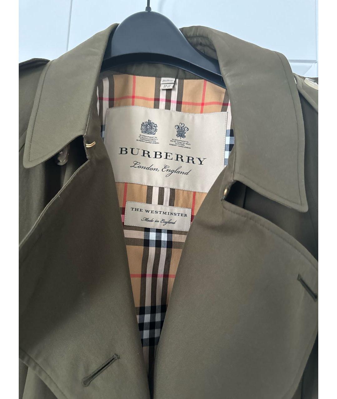BURBERRY Хаки хлопковый тренч/плащ, фото 3