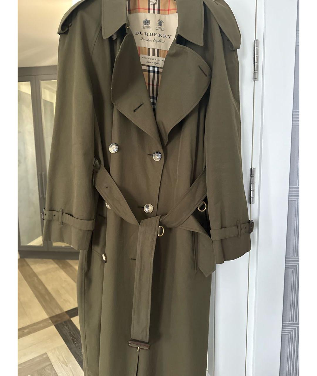 BURBERRY Хаки хлопковый тренч/плащ, фото 4