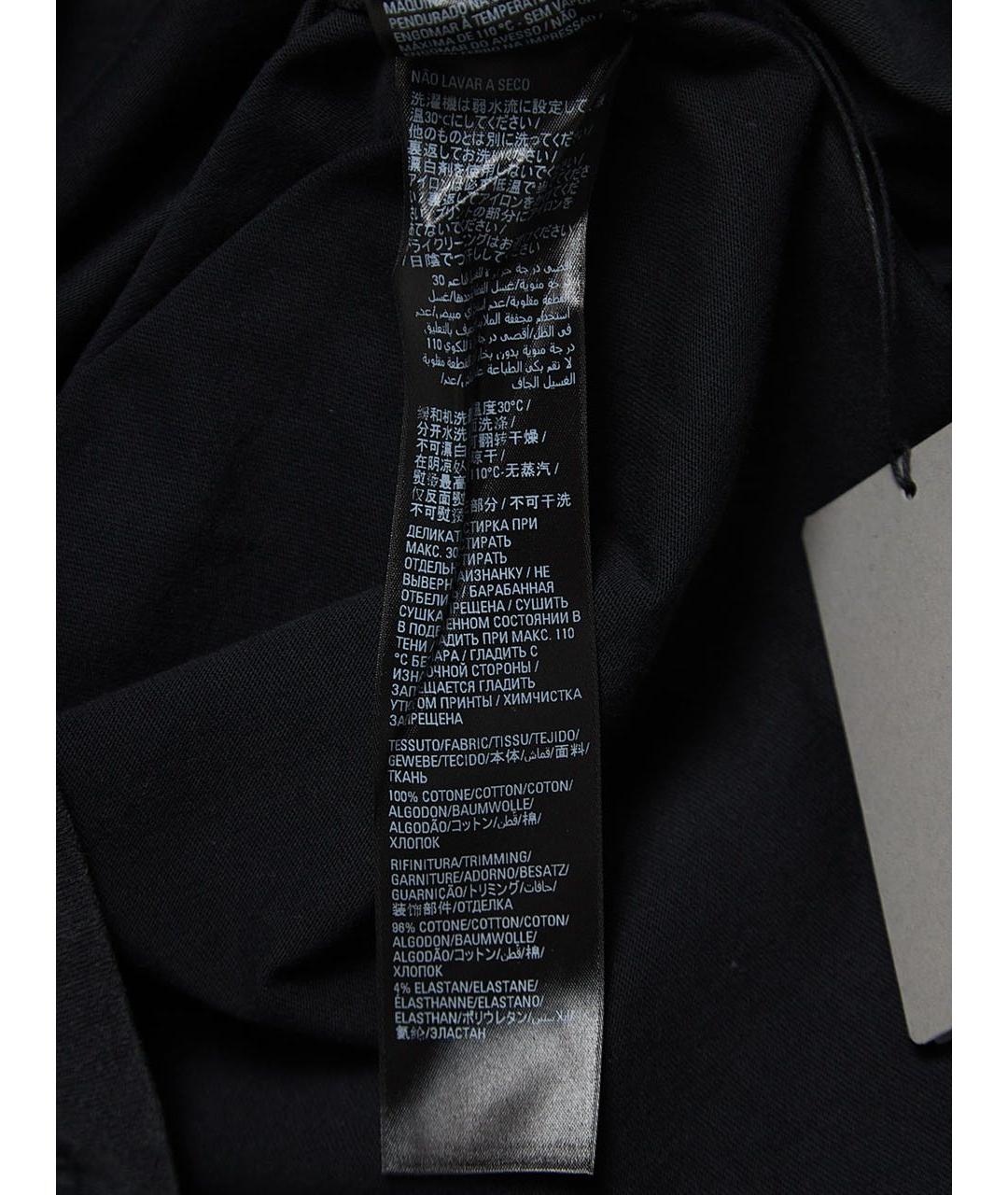 BALENCIAGA Черная хлопко-эластановая футболка, фото 5