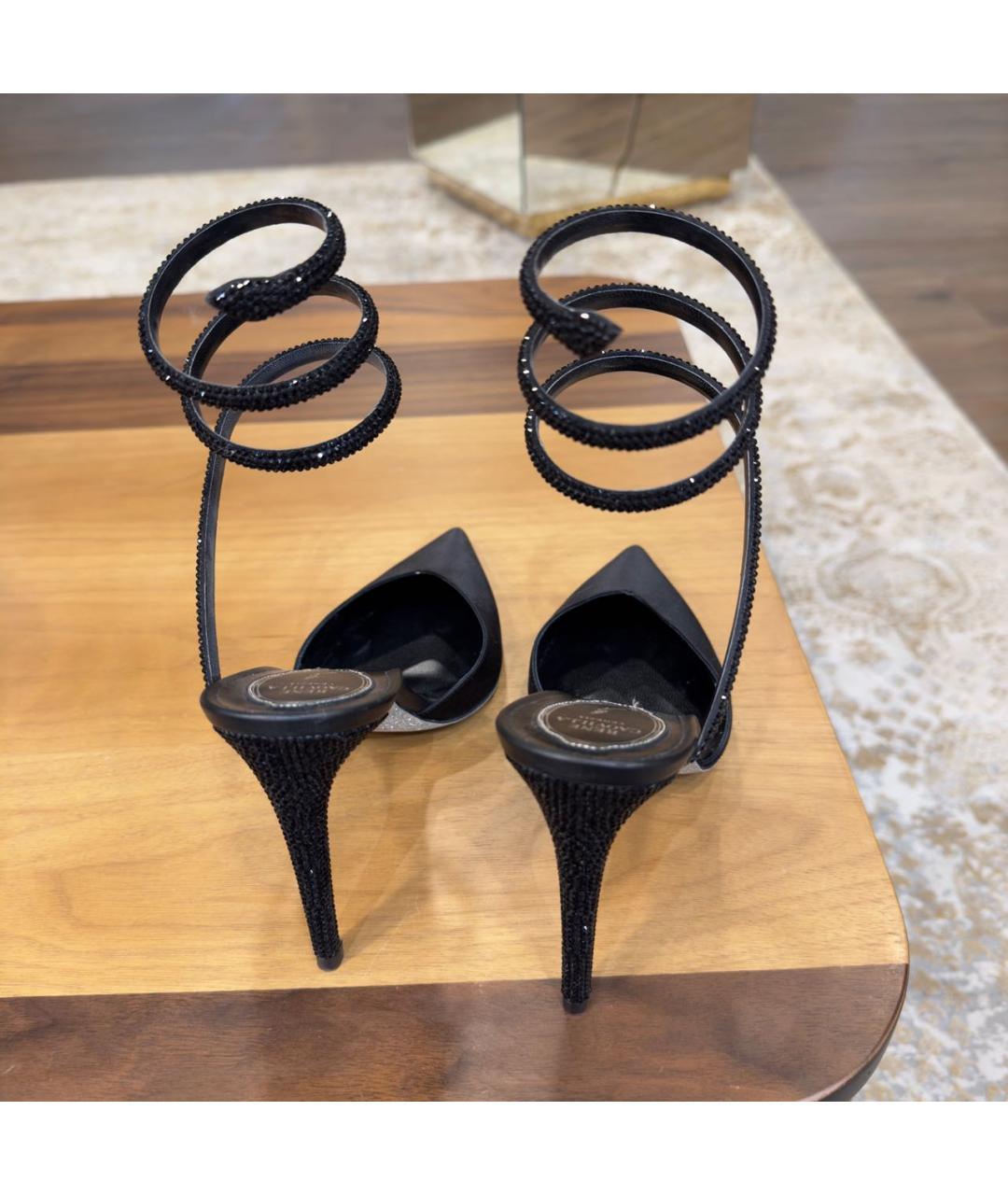 RENE CAOVILLA Черные текстильные туфли, фото 4