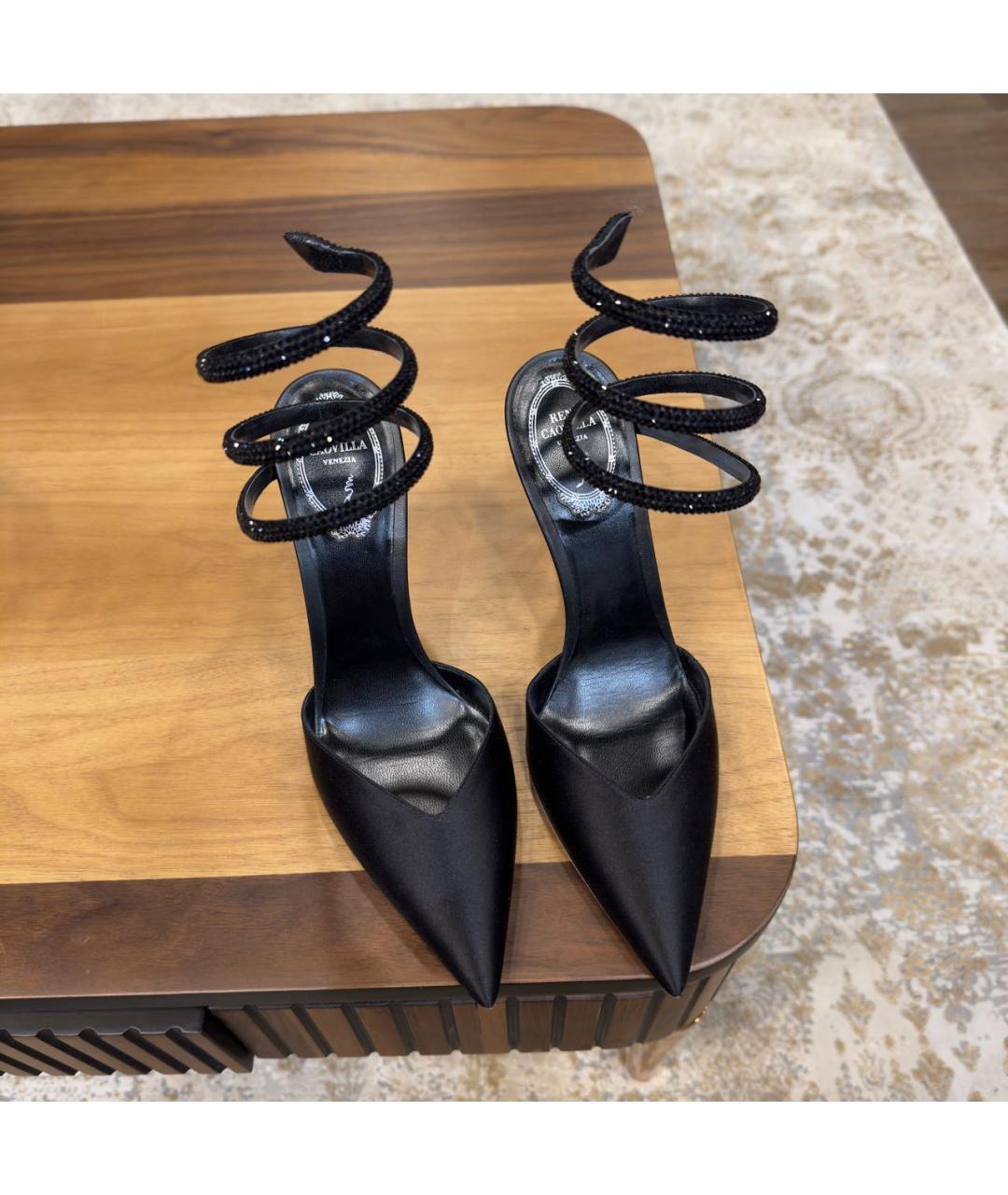 RENE CAOVILLA Черные текстильные туфли, фото 3