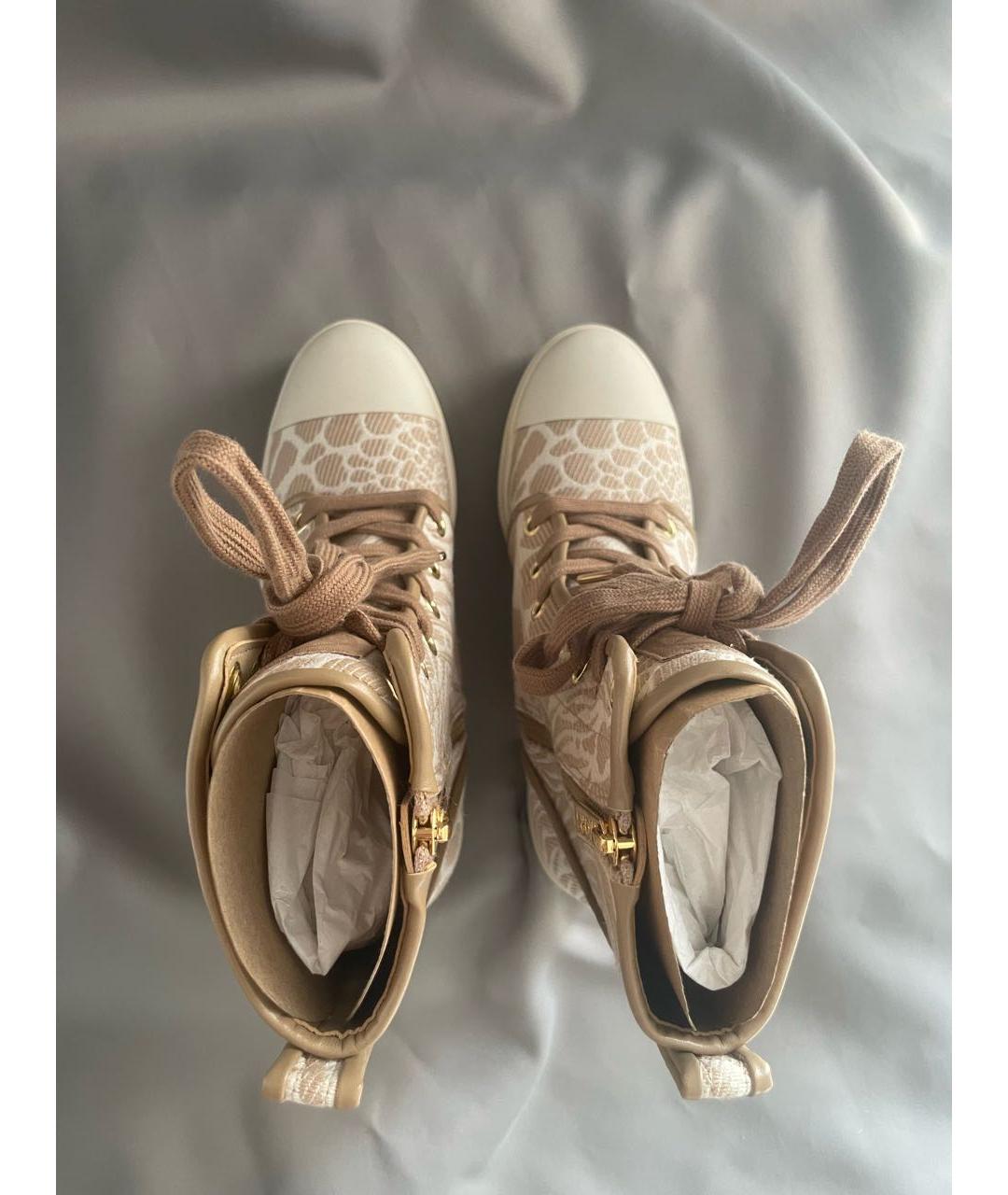 MICHAEL KORS Бежевые текстильные ботинки, фото 3