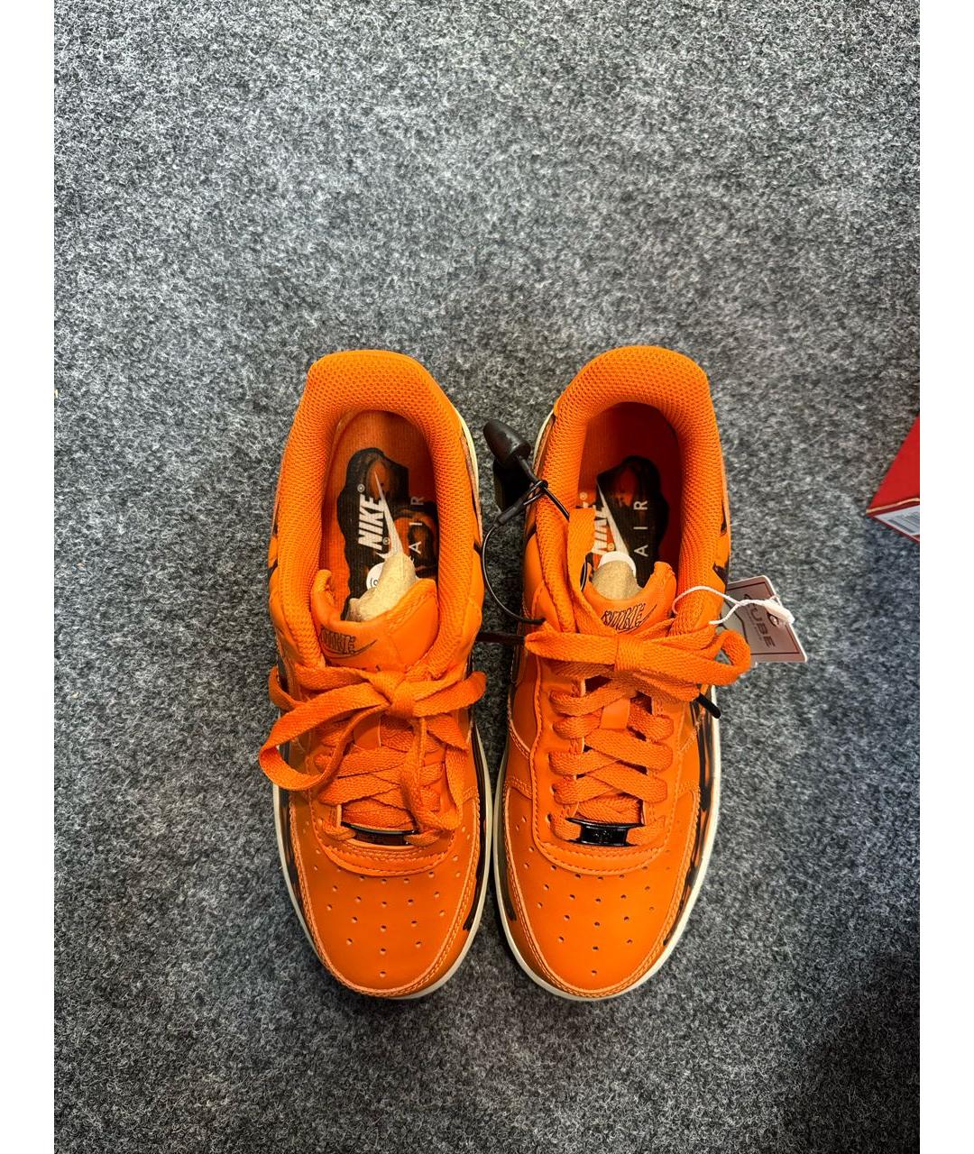 NIKE Оранжевое кожаные кроссовки, фото 3