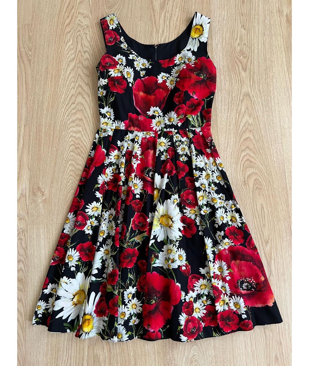 DOLCE&GABBANA Красное хлопковое повседневное платье, фото 2