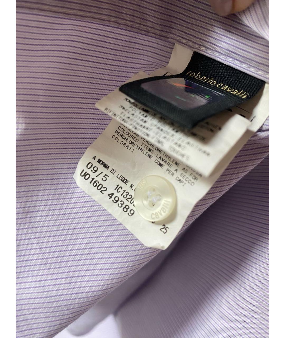 JUST CAVALLI Фиолетовая хлопковая классическая рубашка, фото 5