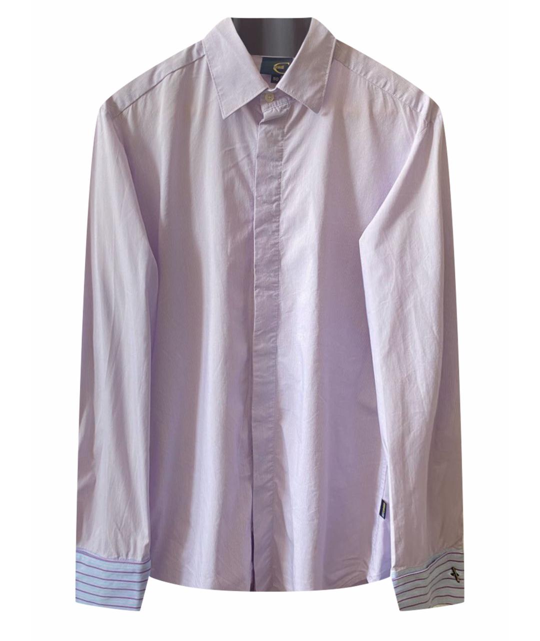 JUST CAVALLI Фиолетовая хлопковая классическая рубашка, фото 1